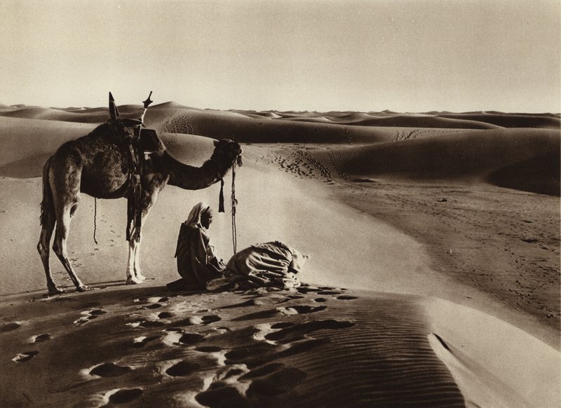 Tilbedelse i ørkenen (s/hvitt bilde) av European Photographer