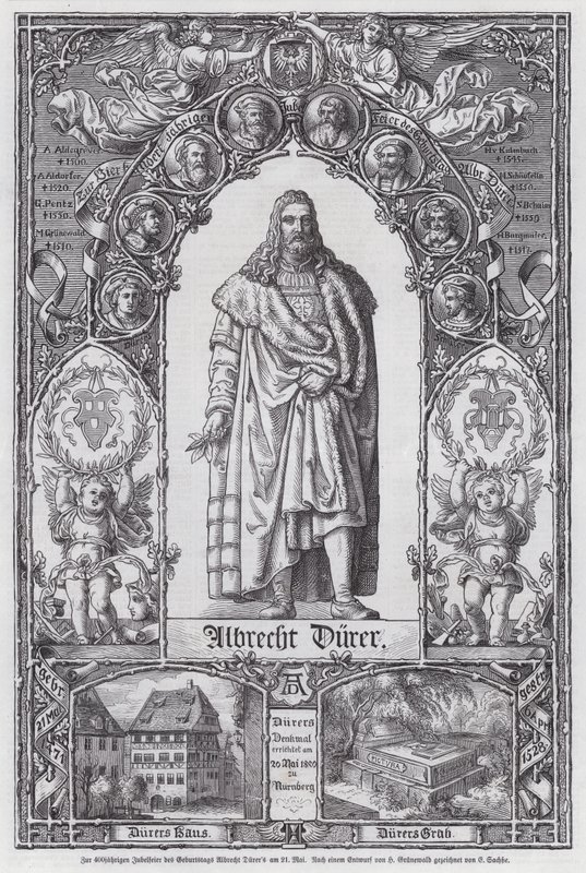 400-årsjubileet for fødselen til den tyske kunstneren Albrecht Durer (gravering) av European School