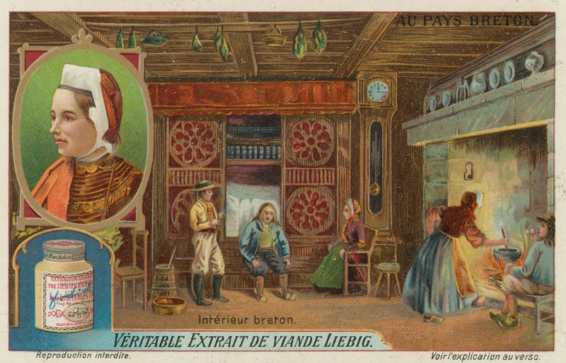 Et bretonsk hus (chromolitho) av European School