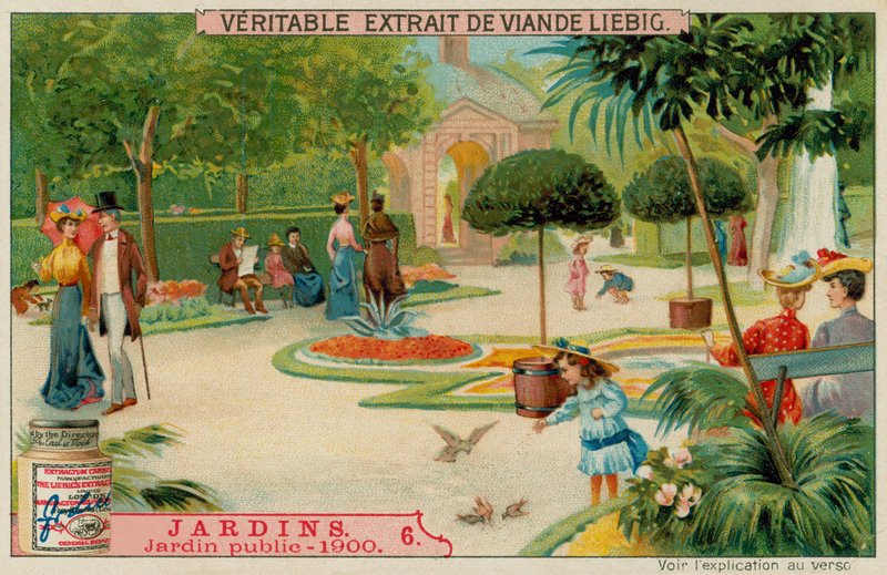 En offentlig hage fra 1900-tallet av European School