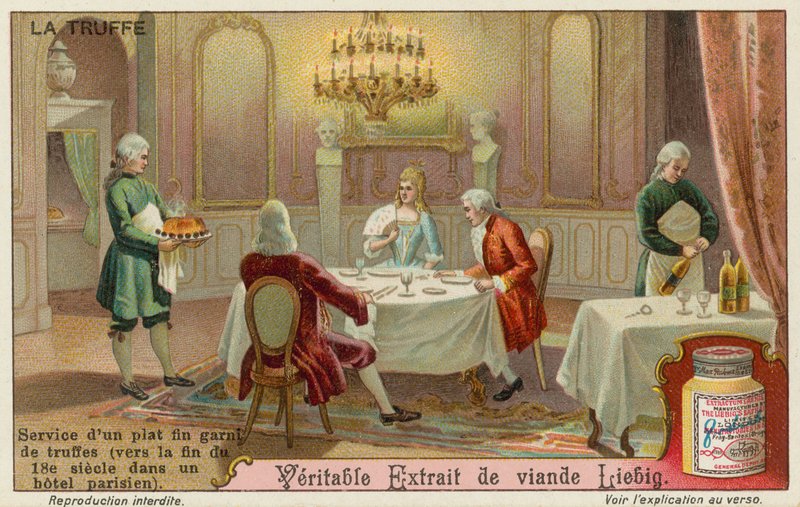 En rett garnert med trøfler som serveres i Paris fra 1700-tallet av European School