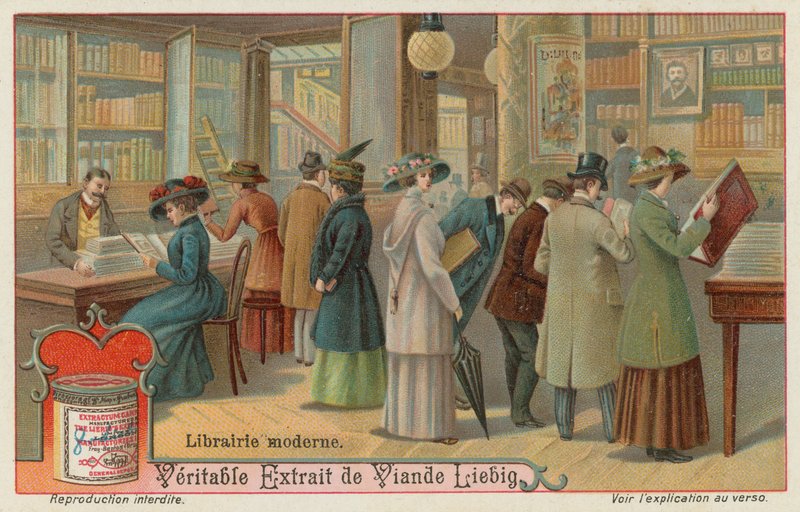 En moderne bokhandel (tidlig på 1900-tallet) av European School