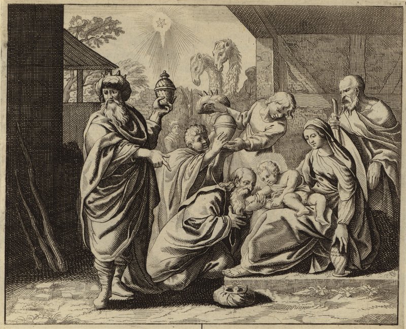 Tilbedelse av magi (gravering) av European School