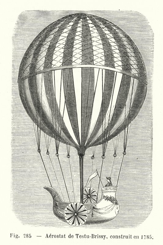 Aerostat of Testu-Brissy, bygget i 1785 (gravering) av European School