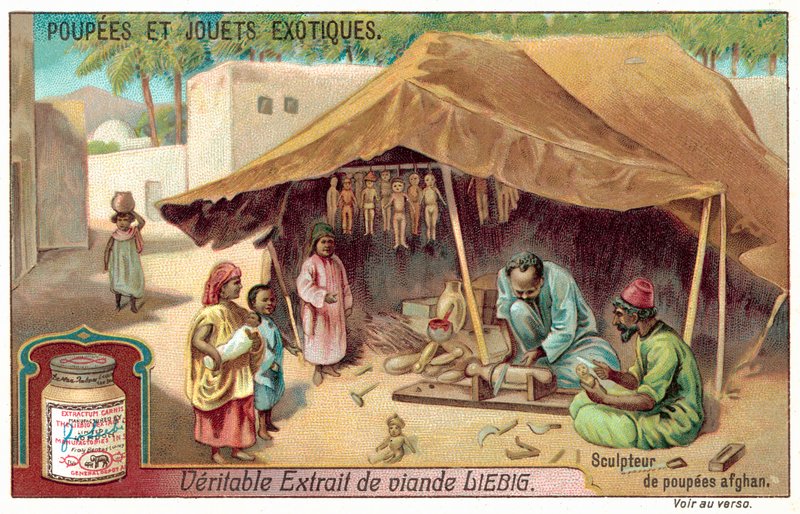 Afghansk dukkemaker (chromolitho) av European School