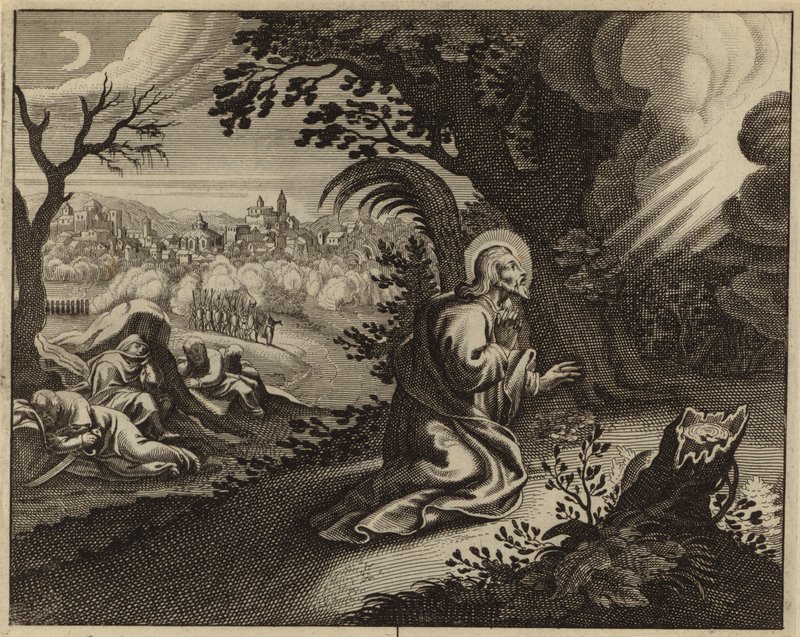 Jesu Kristi lidelse i Getsemane hage (gravering) av European School
