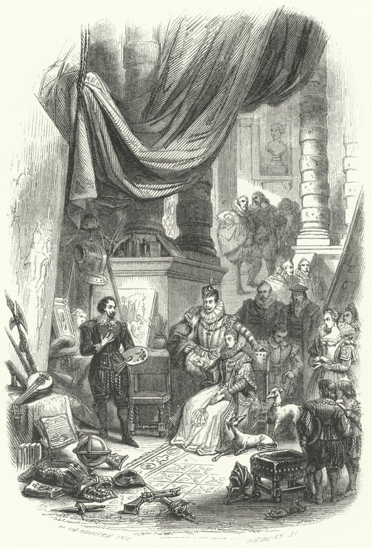 Albert og Isabella fra Østerrike på besøk i studioet til Peter Paul Rubens av European School