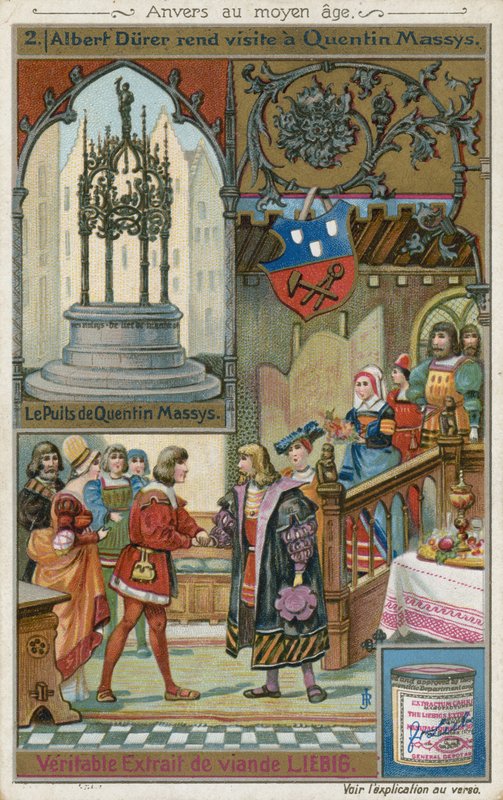 Albrecht Durer på besøk til Quentin Matsys, 1520 av European School