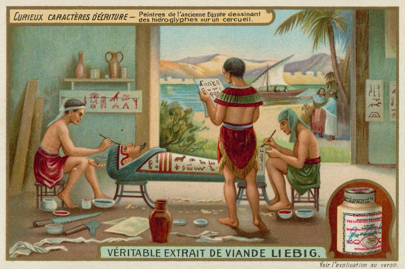 Gamle egyptiske hieroglyfer av European School