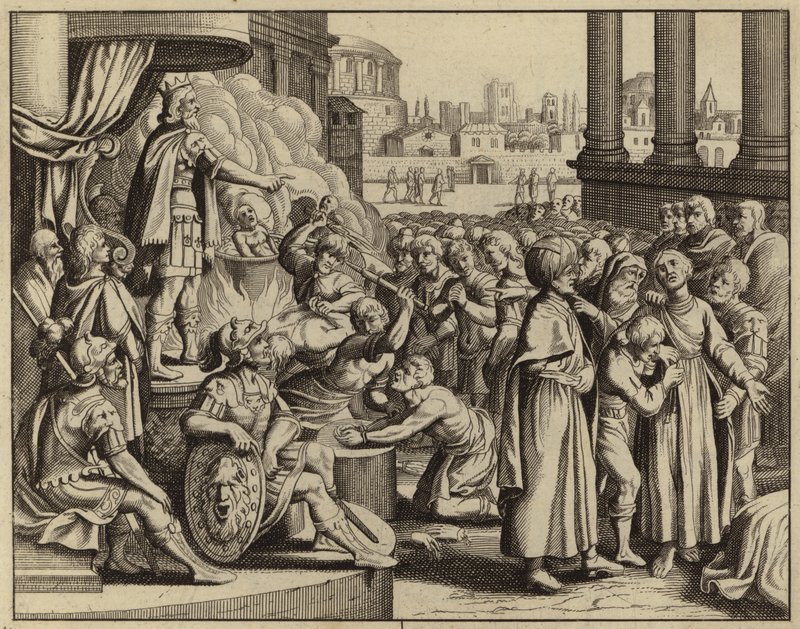 Antiokus og martyrdøden til kvinnen med syv sønner (gravering) av European School