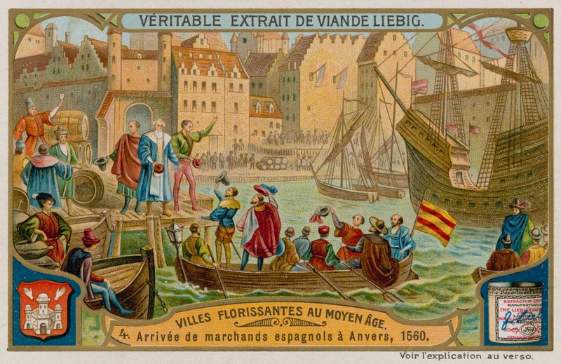 Ankomst av de spanske kjøpmennene til Antwerpen i 1560 av European School