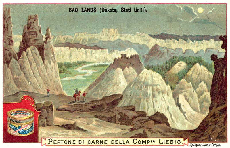 Badlands, South Dakota, USA (chromolitho) av European School