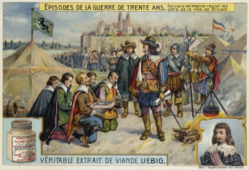 Bernard av Saxe-Weimar mottar nøklene til byen Breisach, 1638 av European School
