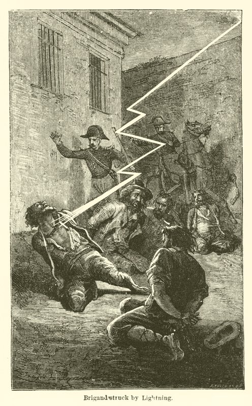 Brigand truffet av lynet (gravering) av European School