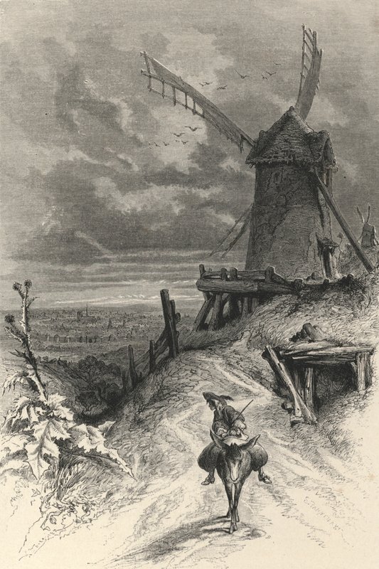 Butte Montmartre i det syttende århundre (gravering) av European School