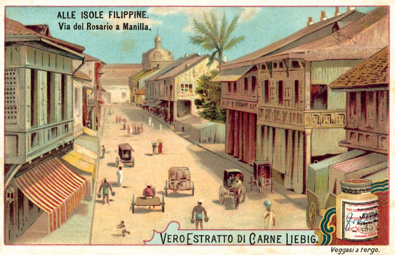 Calle Rosario, Manila (chromolitho) av European School