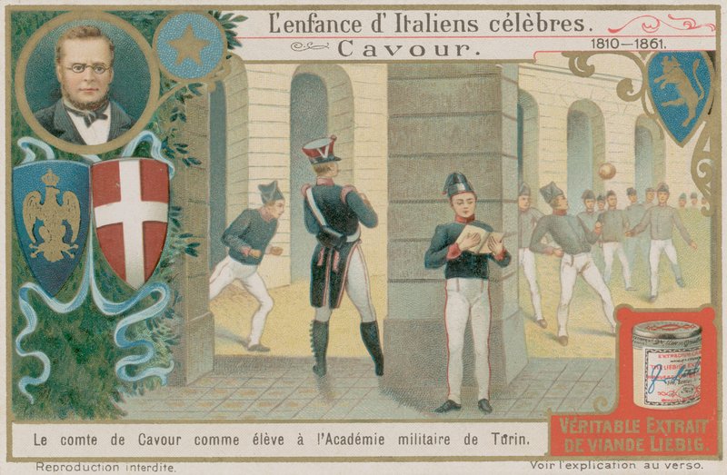 Camillo Benso, grev av Cavour, studerer ved militærakademiet i Torino av European School