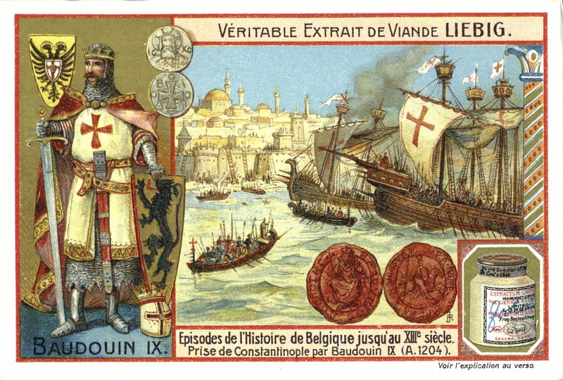 Erobringen av Konstantinopel av Baldwin IX, greve av Flandern, 1204 av European School