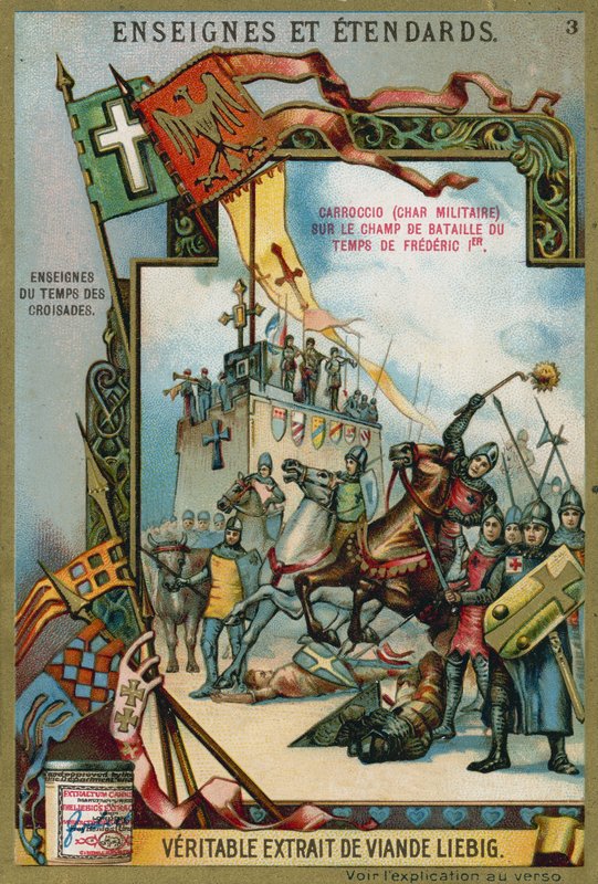 Carroccio på en slagmark fra Frederick I Barbarossas tid, 1100-tallet av European School