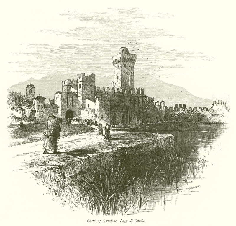 Sirmione slott, Gardasjøen (gravering) av European School