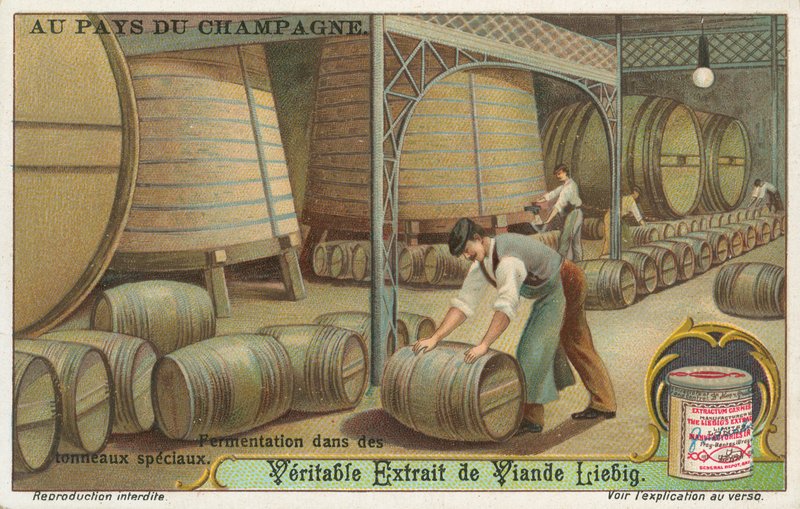 Champagne, Liebig-kort, tidlig på 1900-tallet (kromo) av European School