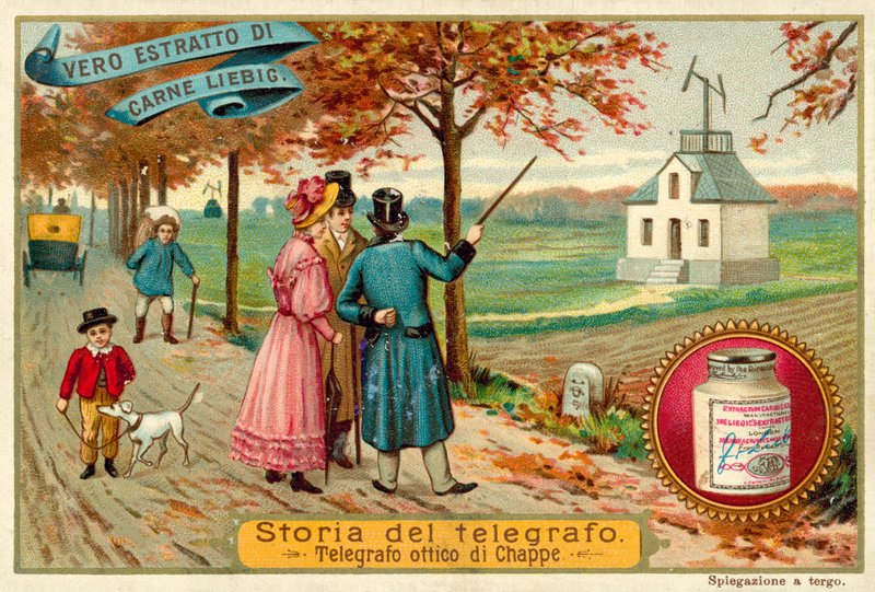 Chappes optiske telegraf (chromolitho) av European School