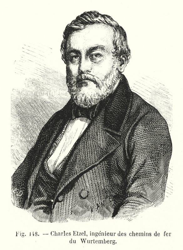 Charles Etzel, Württemberg jernbaneingeniør (gravering) av European School
