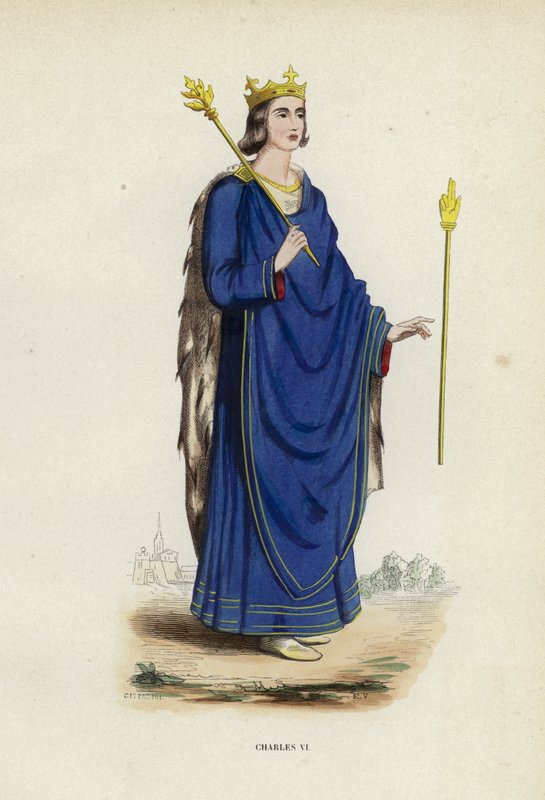 Charles VI (farget gravering) av European School
