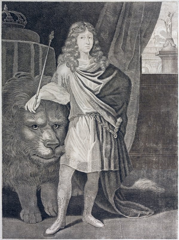 Karl XI, konge av Sverige (gravering) av European School