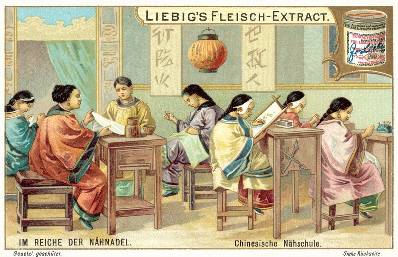 Kinesisk håndarbeidsskole (chromolitho) av European School
