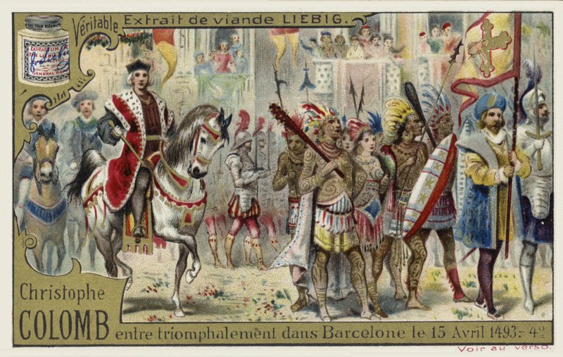 Christopher Columbus går inn i Barcelona i triumf, 15. april 1493 av European School