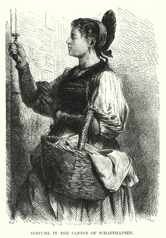 Kostyme i kantonen Schaffhausen (gravering) av European School