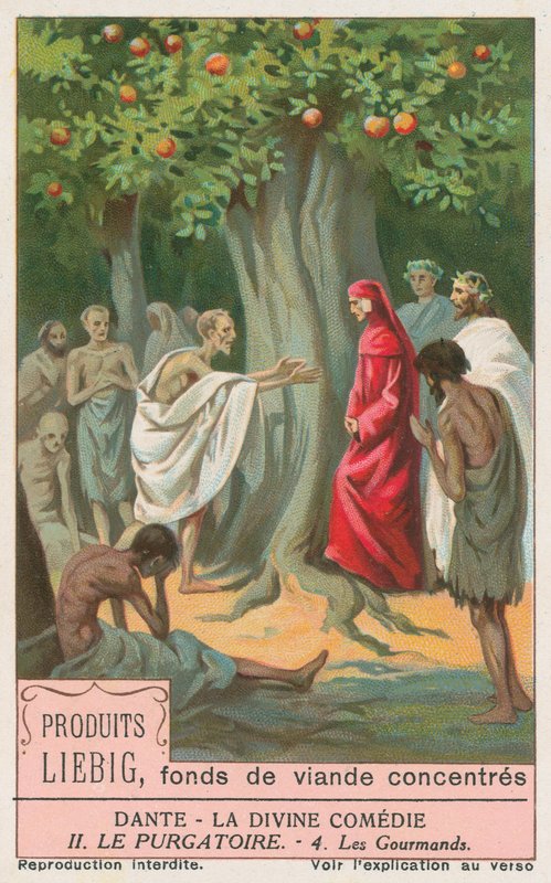 Dante, Den guddommelige komedie, Liebig-kort, tidlig på 1900-tallet (kromografi) av European School