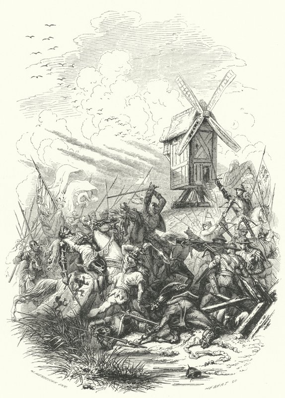 John av Böhmens død i slaget ved Crecy, 1346 av European School