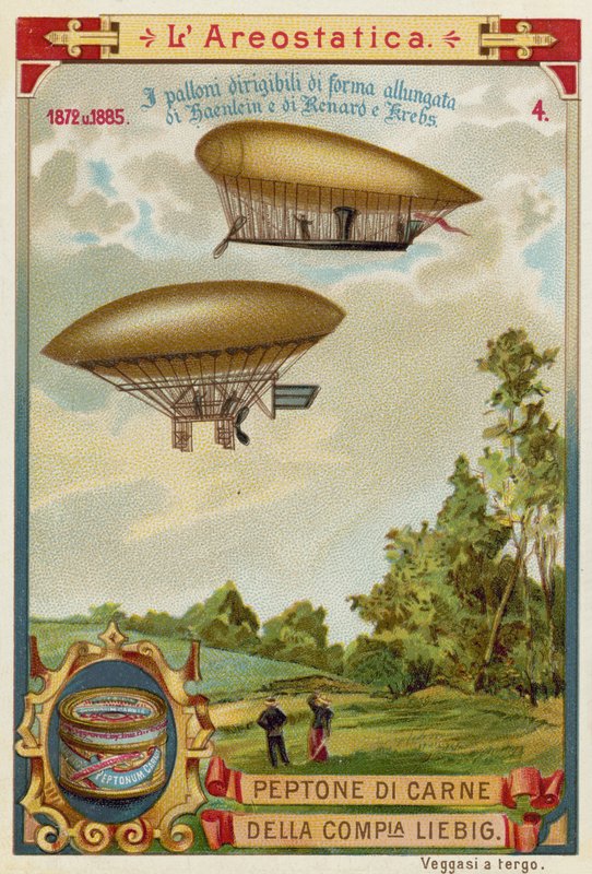 Dirigible luftskip av Haenlein (1872) og Renard og Krebs (1885) av European School