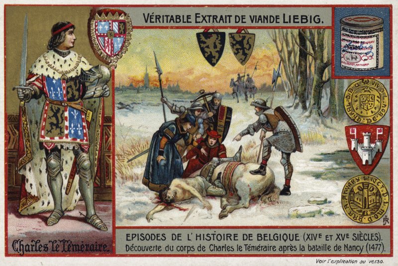 Oppdagelsen av liket av Karl den dristige, hertugen av Burgund, etter slaget ved Nancy, 1477 av European School