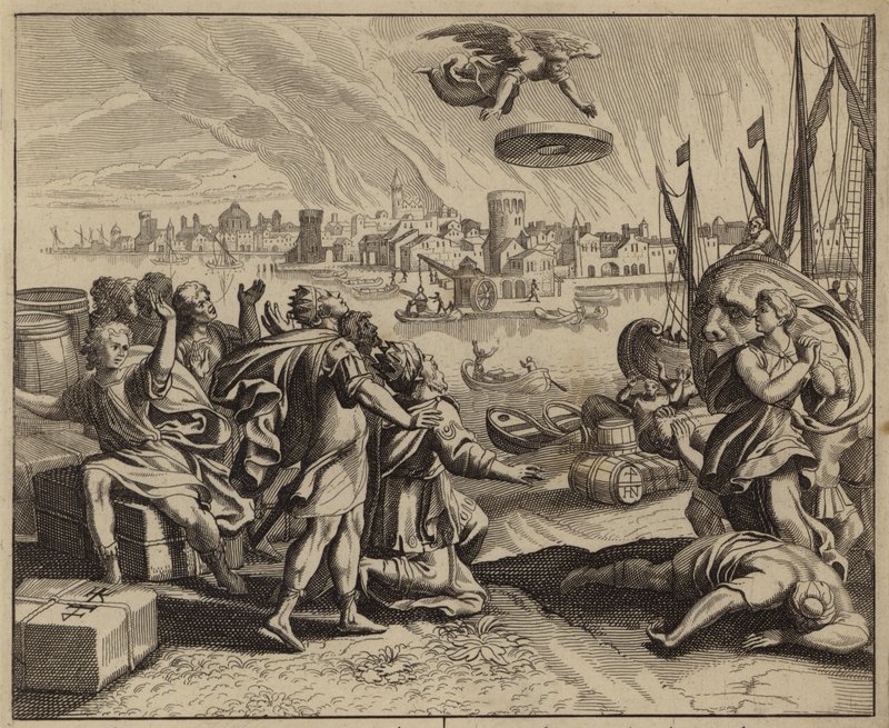 Doom of Babylon (gravering) av European School