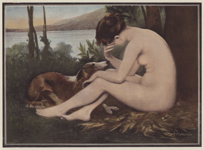Ekko, sørger over hennes avvisning av Narcissus (farge litho) av European School