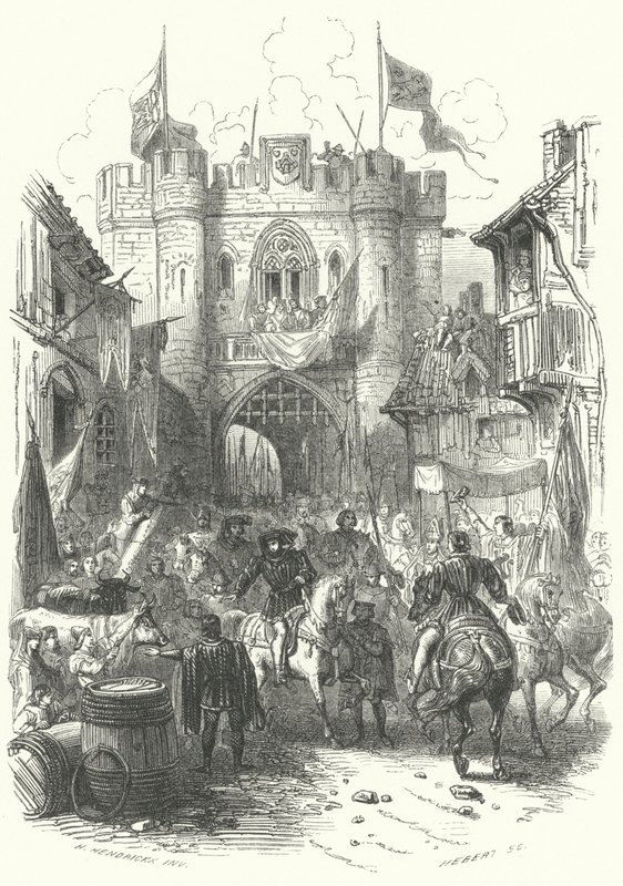 Inntreden av Filip den dristige, hertugen av Burgund, i Antwerpen (gravering) av European School