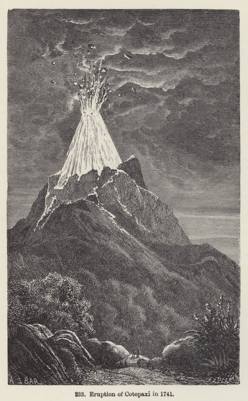 Utbrudd av Cotopaxi i 1741 (gravering) av European School