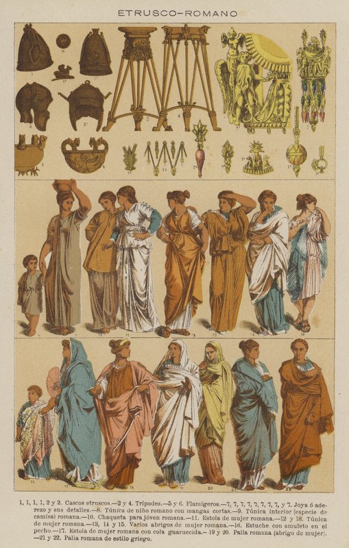Etruskisk, romersk (farge litho) av European School