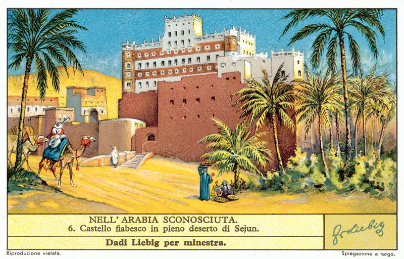 Eventyrslott i ørkenen ved Sejun (chromolitho) av European School