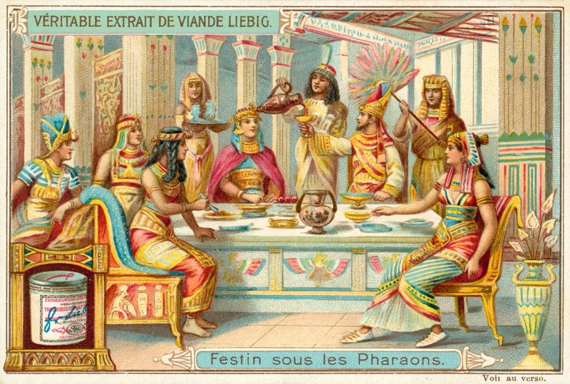 Fest under faraoene i det gamle Egypt (chromolitho) av European School