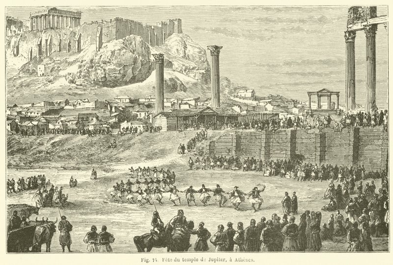 Fest for Jupiter-tempelet, Athen (gravering) av European School
