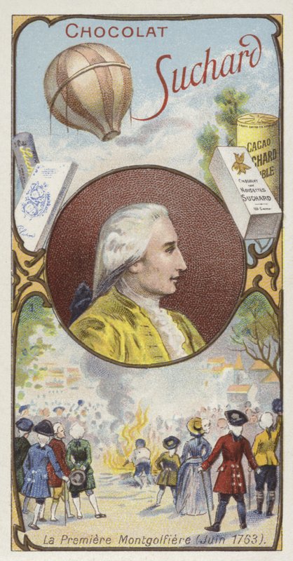 Første demonstrasjon av en luftballong av Montgolfier Brothers, Annonay, Frankrike, 4. juni 1783 av European School