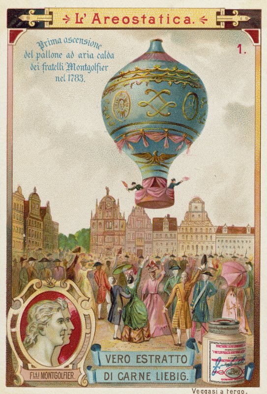 Første ubundne flytur av Montgolfier Brothers varmluftsballong, 1783 av European School
