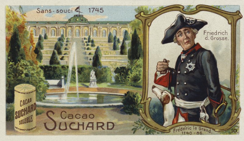 Fredrik den store, kongen av Preussen, og Sanssouci-palasset, Potsdam av European School
