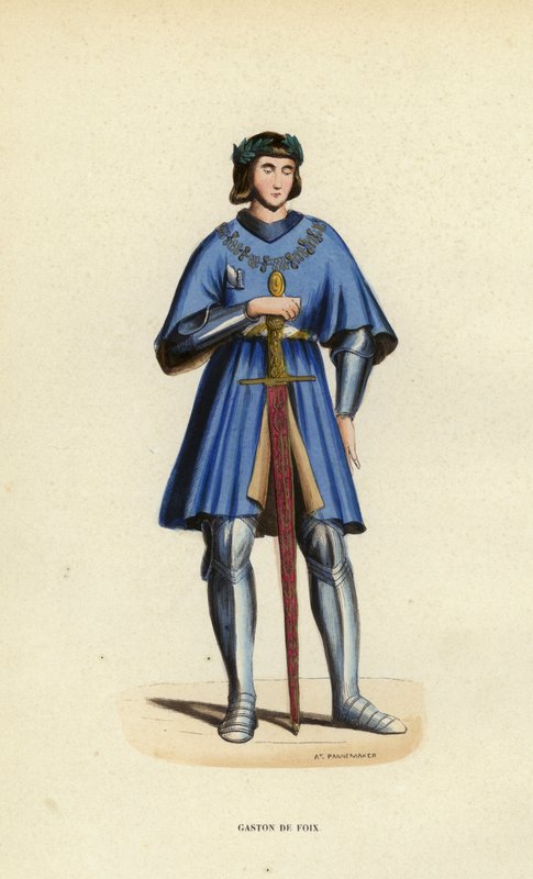 Gaston De Foix (farget gravering) av European School