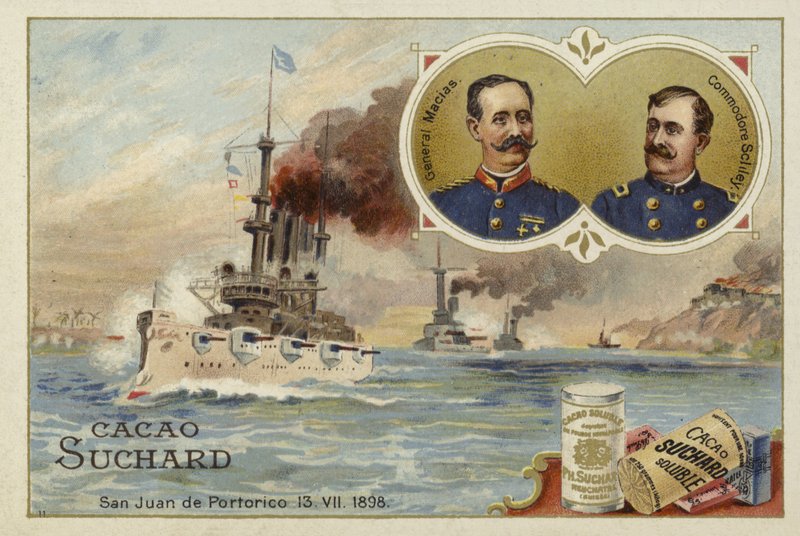 General Manuel Macias og Commodore Winfield Scott Schley, San Juan de Puerto Rico, spansk-amerikansk krig, 13. juli 1898 av European School