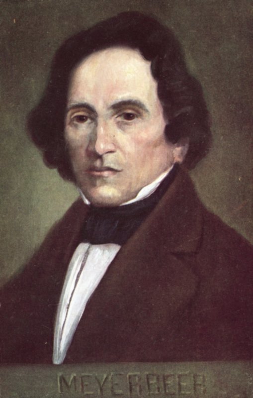 Giacomo Meyerbeer , tysk komponist (fargelitografi) av European School